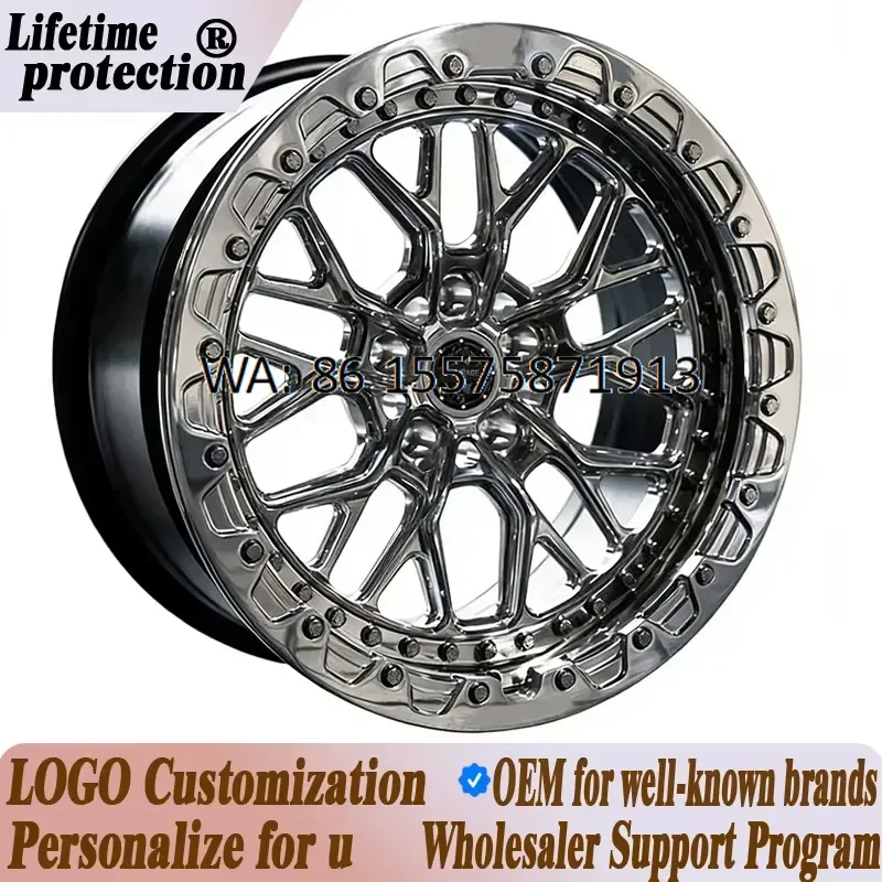 OEM Beadlock Forged Wheels for G20 330i M340i A4 S4 C300 C43 Arteon 15 16 17 Inch Polished Alloy