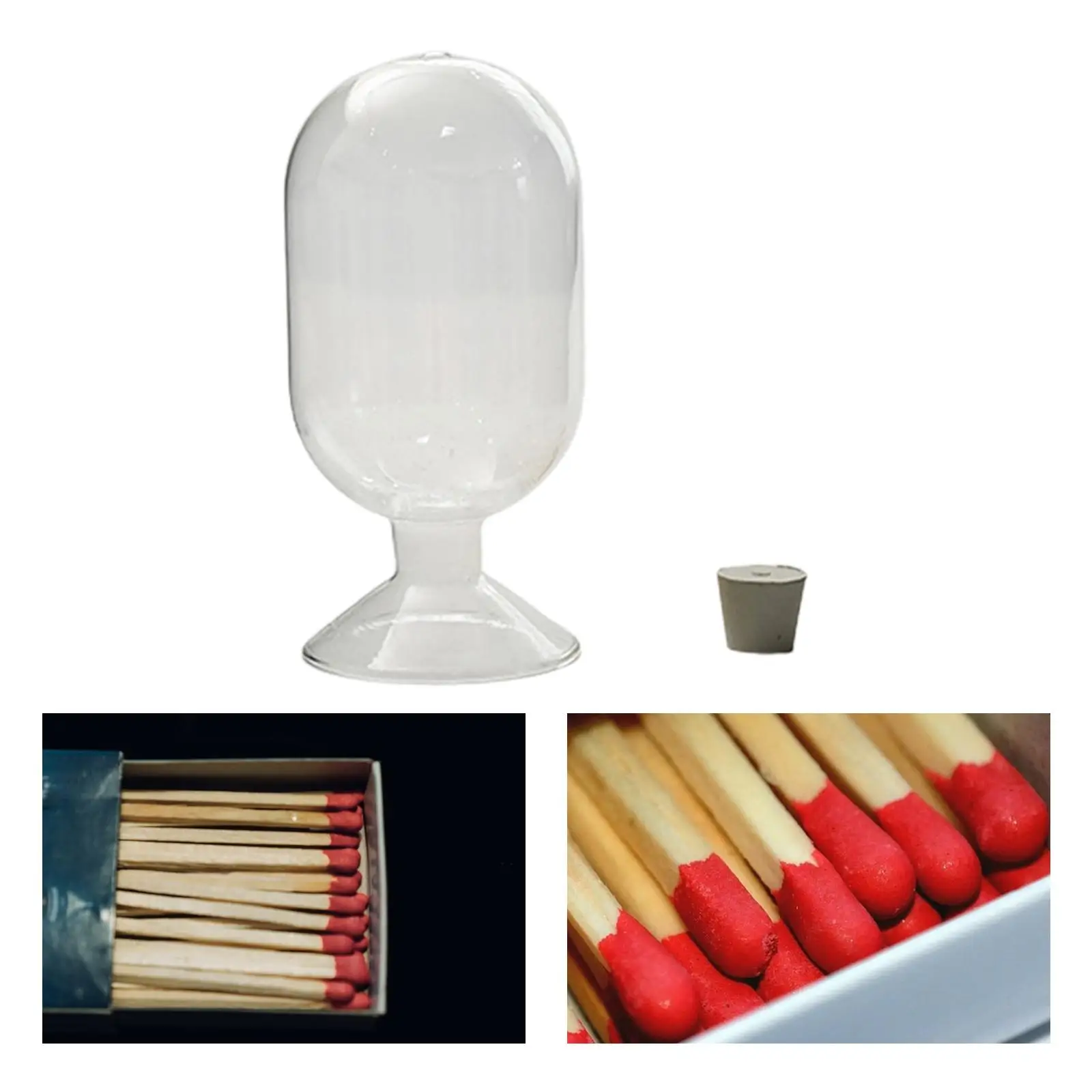 Portable Matches Glass Storage Jar with Lid Small Tiny Bottle Household Desktop Bar Candle Accessories for Scented Candles