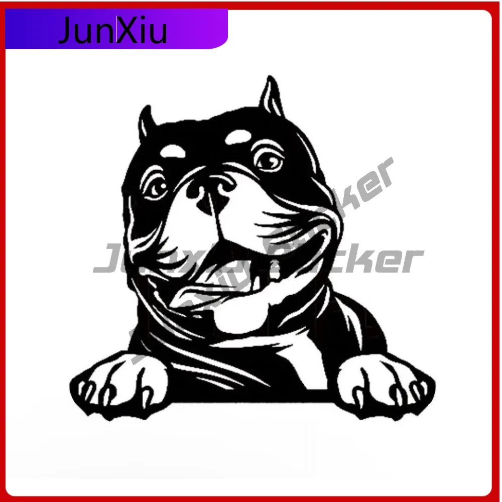 

Peeking American Bully Dog Retro Car Laptop Window Bumper Waterproof Vinyl Decal Gift Trendy Retro Funny Aesthetic Vintage