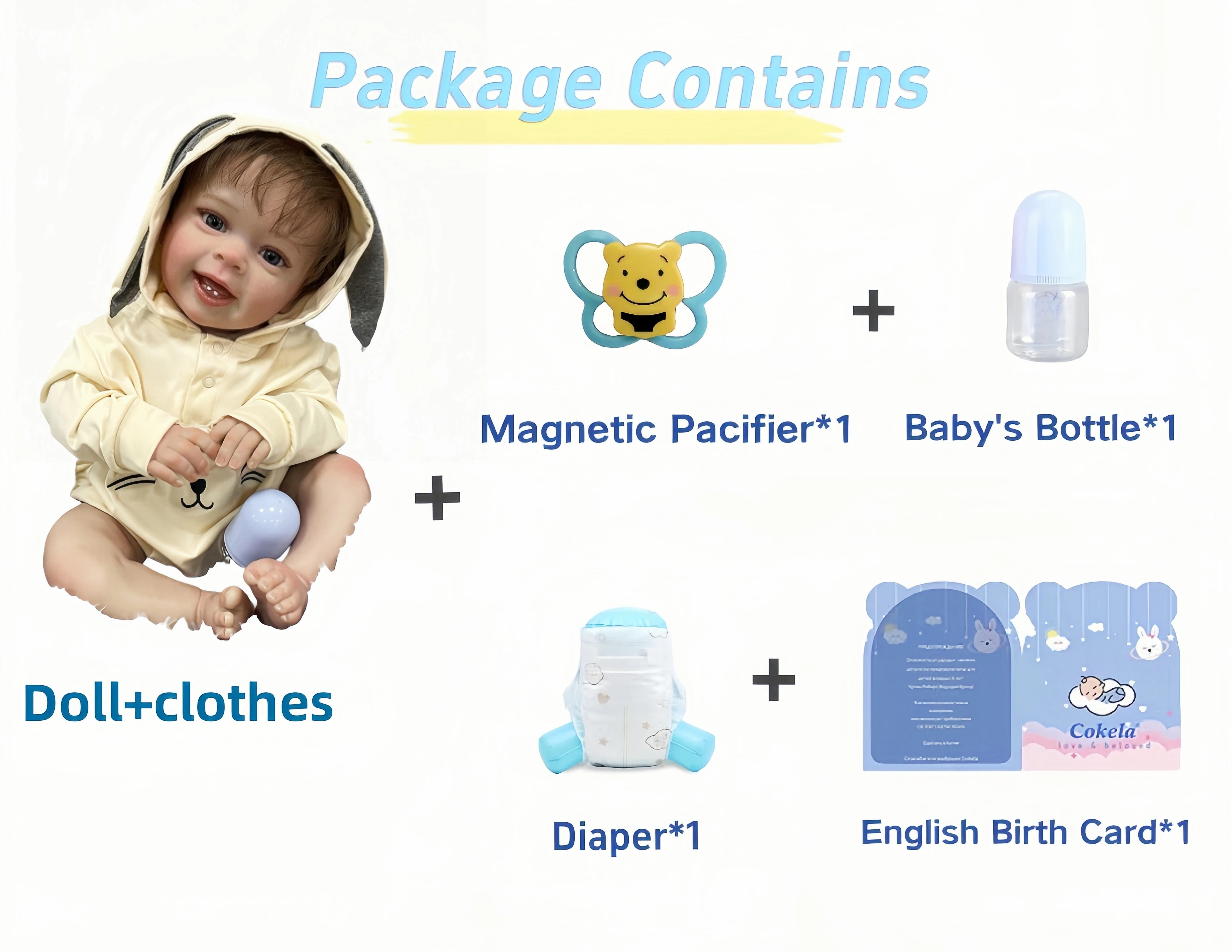 Cokela alta cor 24 Polegada 60cm grande bebê reborn realista corpo de algodão vinil macio venda real silicone reborn bonecas do bebê