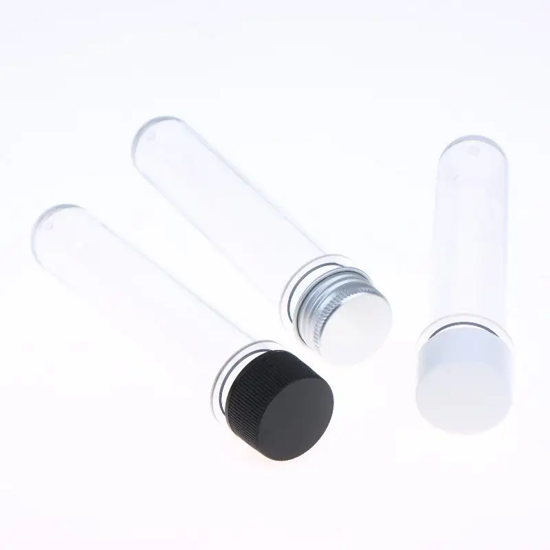 New 1Pcs Transparent Cylindrical Plastic Refillable Bottle 40ml PET Test Tube Bottle For Mask Candy Data Line Masking Paper