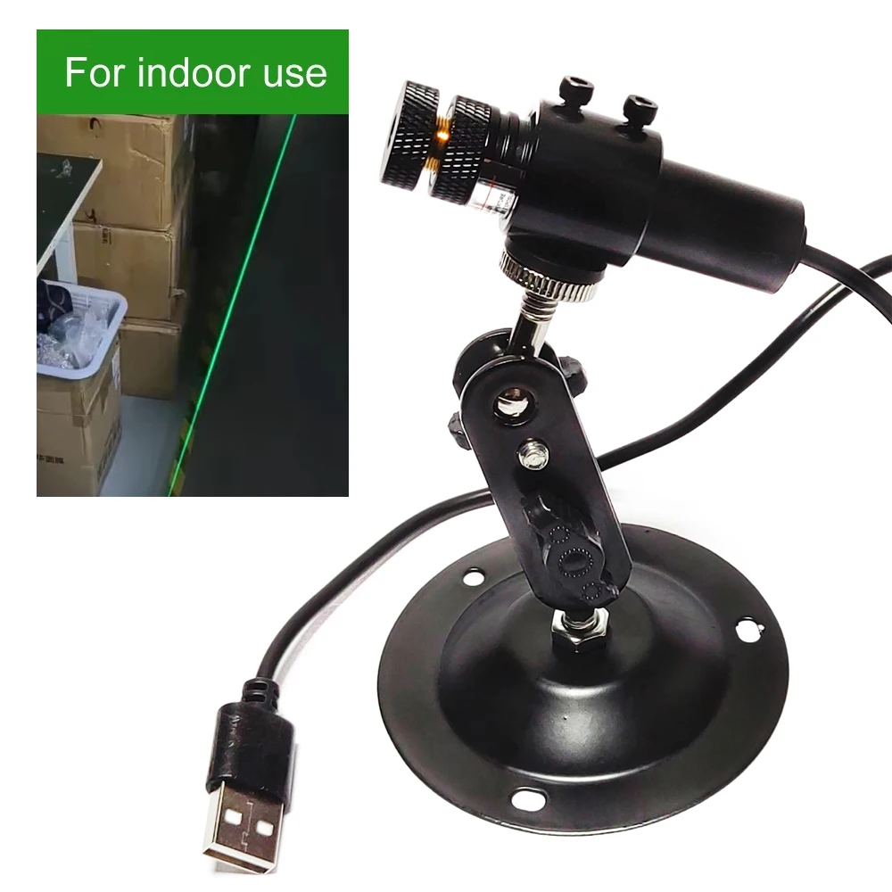 USB Green Line 532nm 100mW 200mW Focusable Laser Module for Sawmill Cutting Bed Locator with Holder