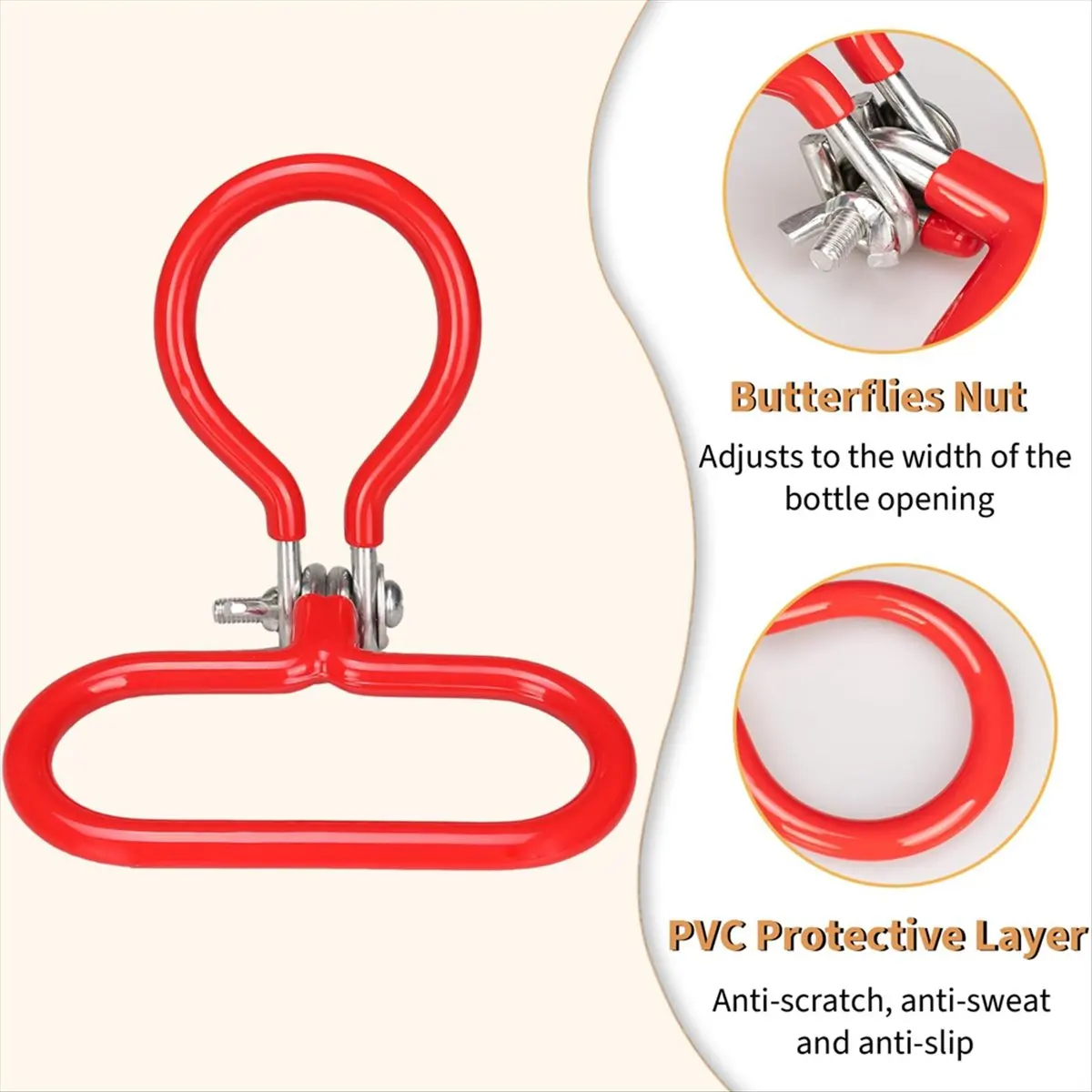 FTGT-4Pcs Carboy Handle, Portable Glass Carboy Handle, Adjustable Heavy Duty Carboy Holder, Essential Wine Fermenter Handle