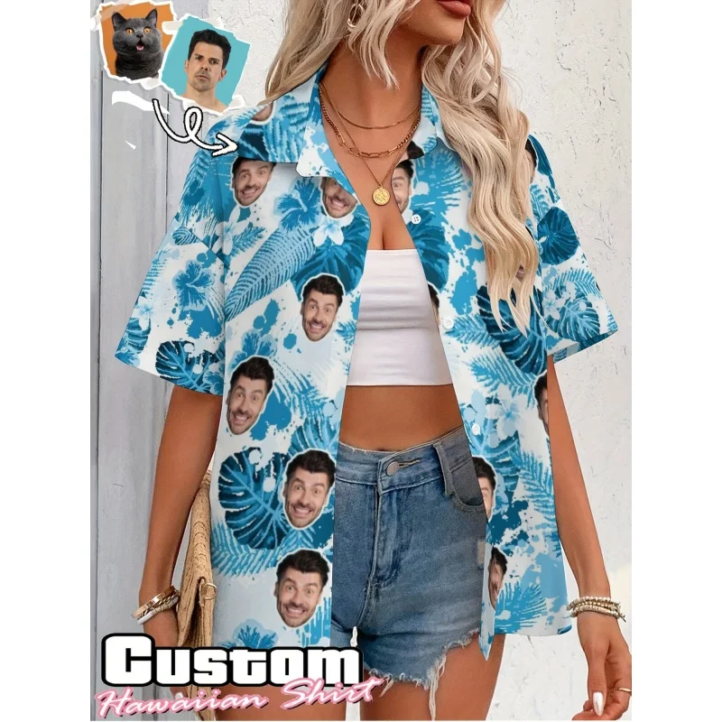 

Fruit Graphic Hawaiian Shirt For Men Women Customized Portrait 3D Printed Short Sleeves Summer Aloha Shirts Lapel Tops Blouses