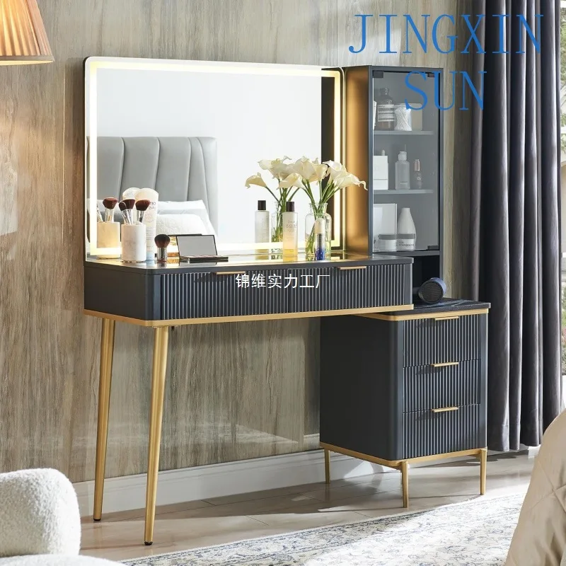 Multifunctional dresser, simple and light luxury, integrated with mirror and chest