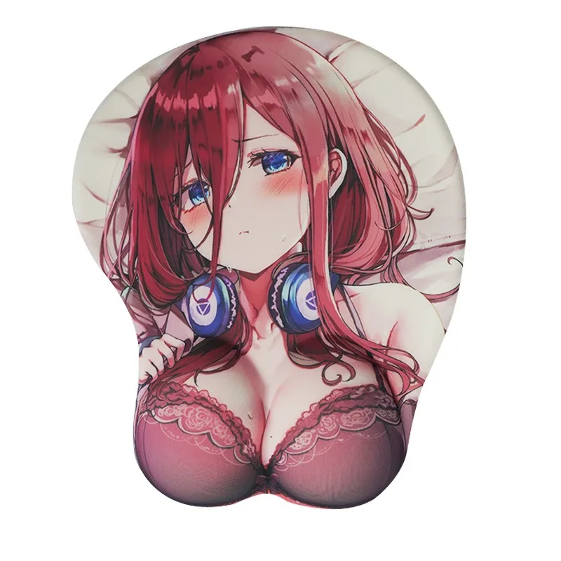 Mousepad Kawaii Wrist Rest Ergonomic compliance Keyboard Mice Mat Anime Cartoon Girl 3D Office Soft Mice Pad Gaming Accessories