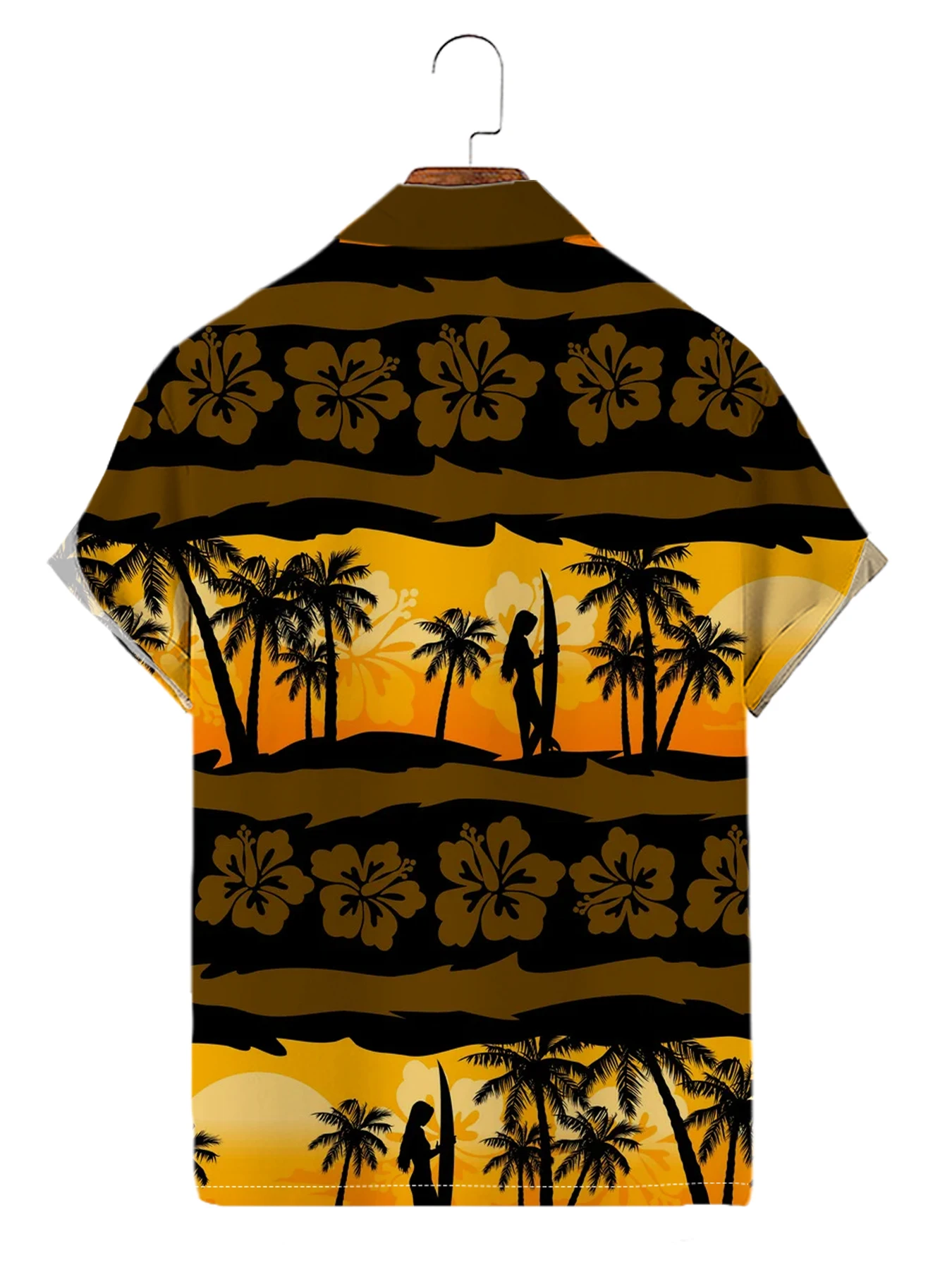 Camisa havaiana masculina com gráfico de coco impresso em 3D, camisas de botão, tops de manga curta, roupas de férias na praia