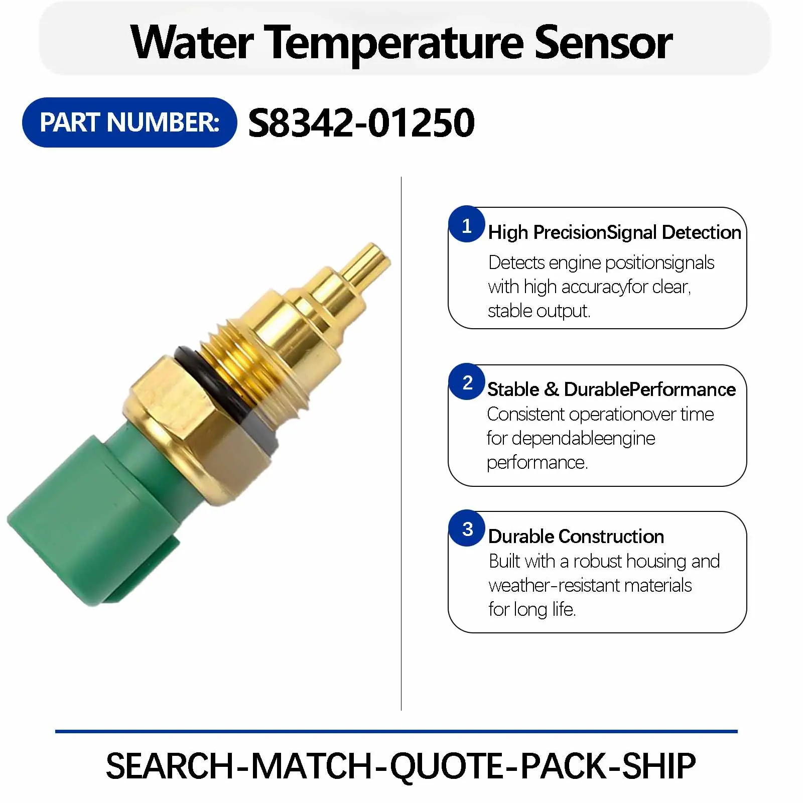 Water Temperature Sensor HM-A40005 S8342-01250 KZ000069 For Kobelco SK200-8 Crawler Excavators