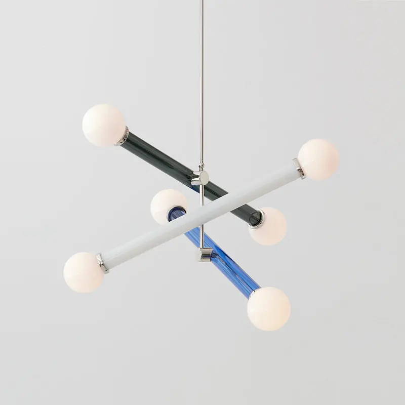 

Revolving chandelier Modern restaurant bar light, clothing store LED color chandelier