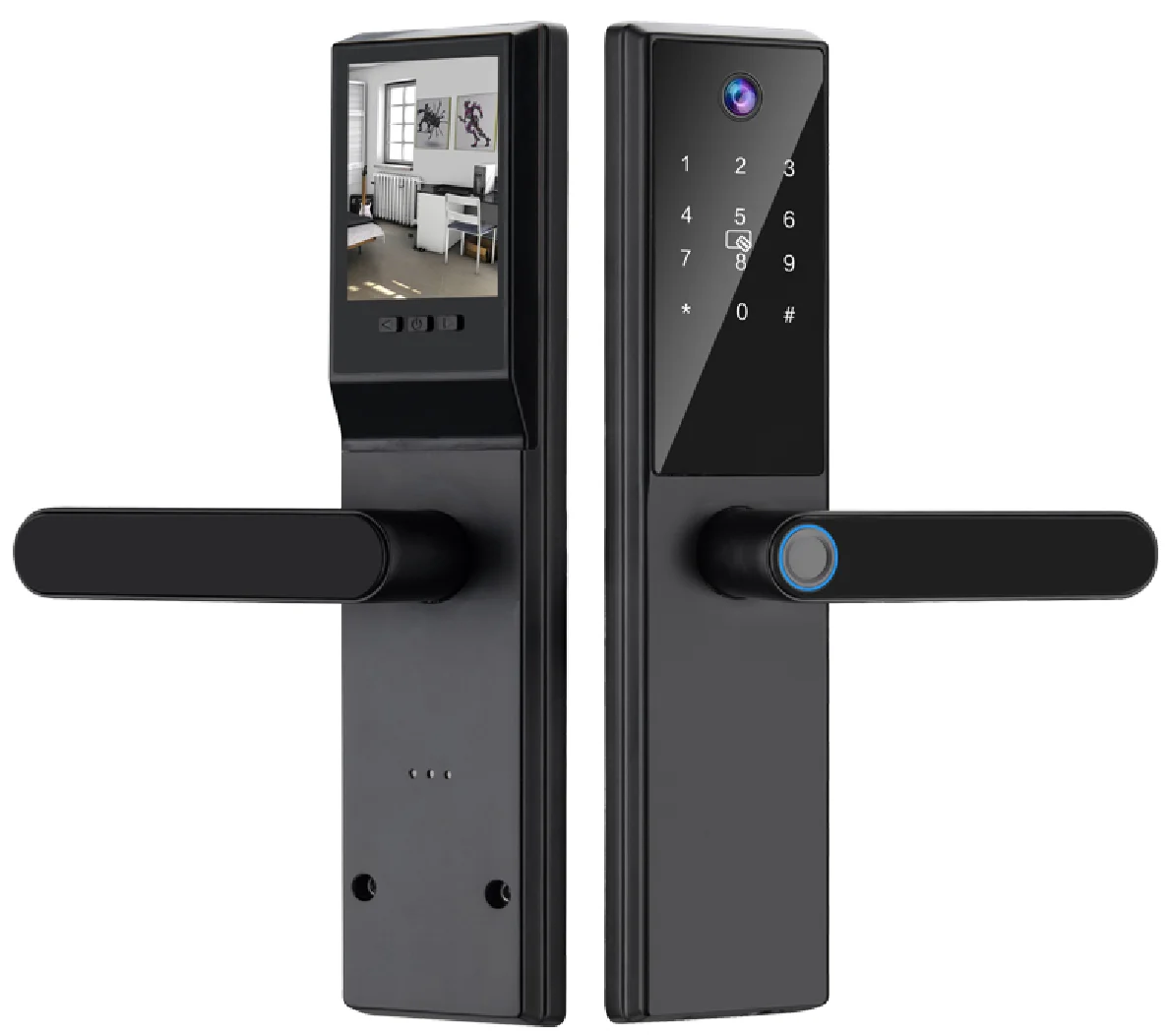 Tuya App Fingerprint Door Lock Code Card Key Touch Screen Smart Door Lock Security Digital Electronic Lock For Home