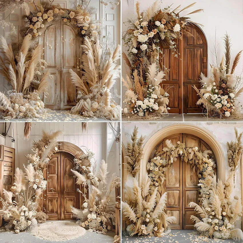 Mehofond Photography Background Boho Pampa Floral Arches Adult Birthday Maternity Wedding Portrait Decor Backdrop Photo Studio