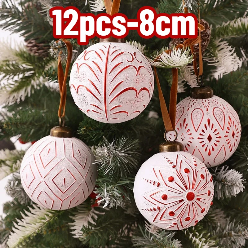 

Пластиковые Ретро Рождественские Шары 8 СМ-12 ШТ. Крытые Розовые Рождественские Декоративные Подвесные Украшения Партии Рождественские Шары Подвеска 2025 Новинка
