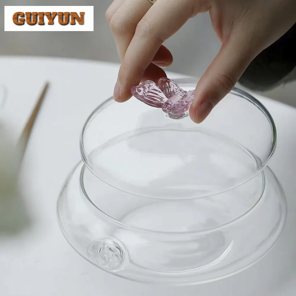 380ml Japanese Butterfly Dance Glass Teapot Cold Ice Water Tea Brewing Pot Green Teapot for Infusions Tea Kettle Kung Fu Teaset view 6