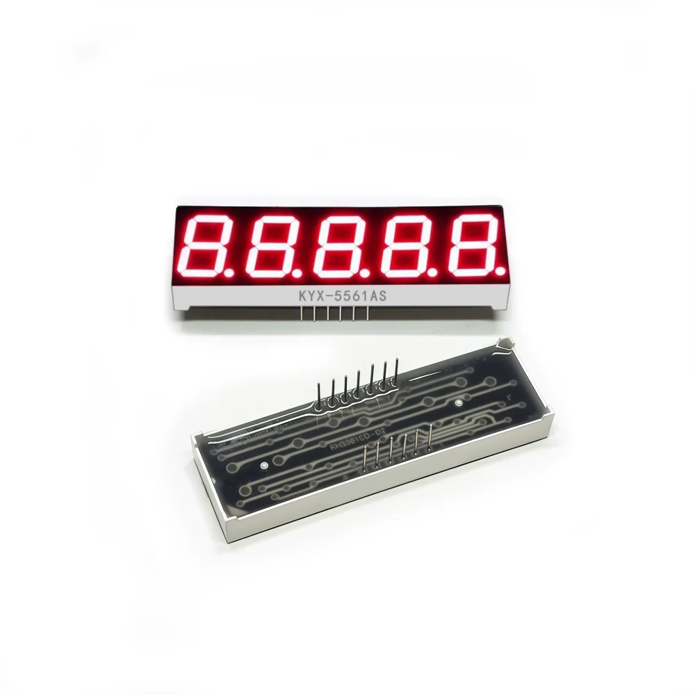 10PCS 0.56-inch 5-digit Numeric Tube 62.5mm X 19mm Digital Display '8' Height 14.2mm Seven-Segment Numeric Tube 5561 Series 5651