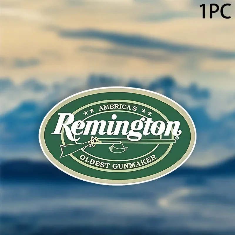 1PC Remington Vintage Gun Sticker Green White Oval Vinyl Decal for Car Truck SUV Exterior Decor Accessories