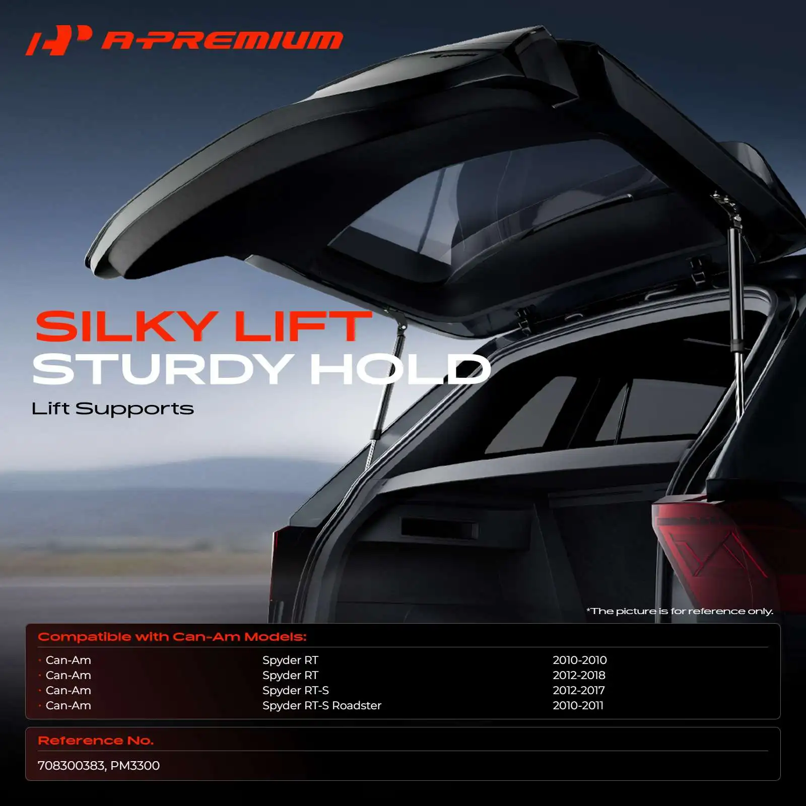 A-Premium Rear Center Luggage Lift Support Shock Strut for Can-Am Spyder RT 2012-2018 Spyder RT-S 2012-2017 Spyder RT-S Roadster