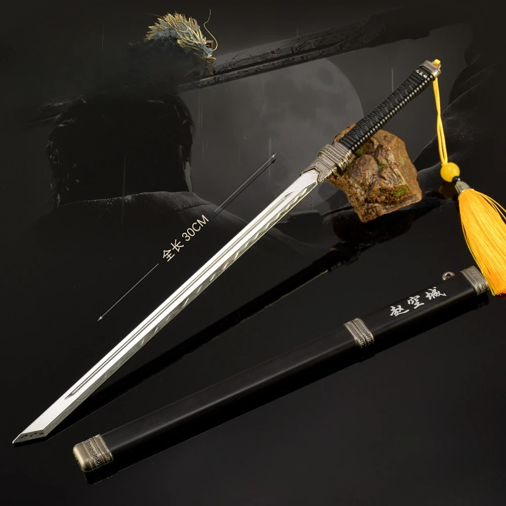30 cm Slash God Zhao Kongcheng Tang Heng Mes Xingchen Anime Perifere Volledig Metalen Wapen Model Ambachten Mes Speelgoed Middeleeuwse Zwaard