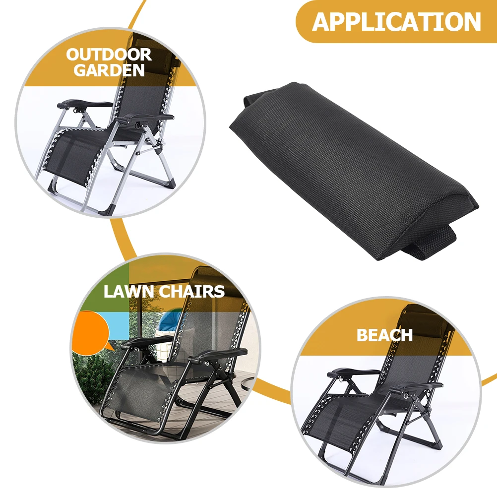 

2 Pieces Outdoor Leisure Chair Headrests Ergonomic Neck Support Pillows Folding Deck Chairs Patio Lawn Recliner Cushions
