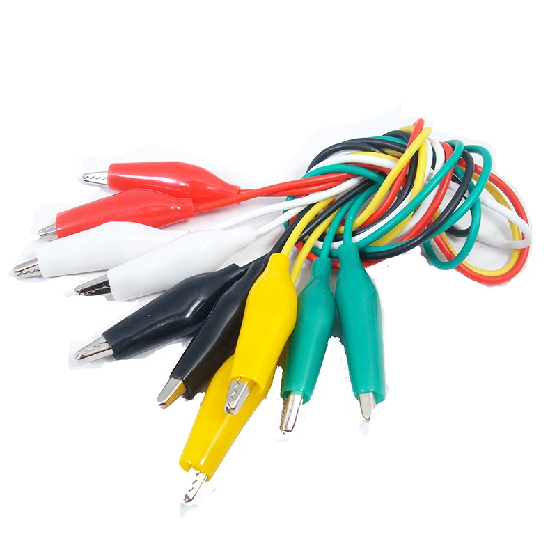 

1set 5pcs Leads Alligator Crocodile Double-ended Test Roach Clip Jumper Wire