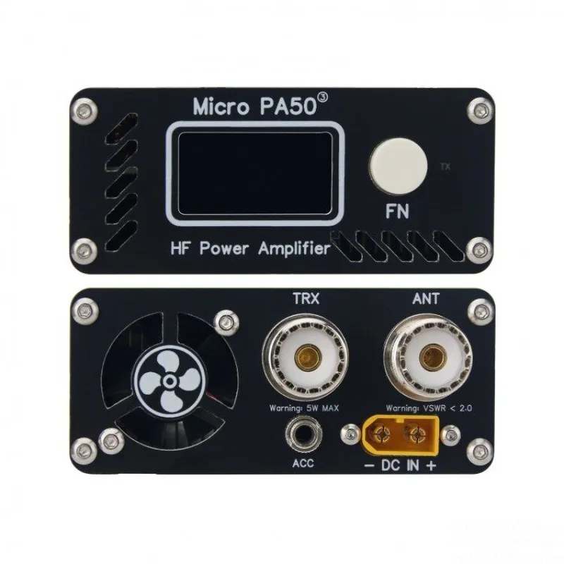 Micro 3rd PA50-3 PA50+ (PA50 Plus) 50W 3.5M-28.5MHz 1.3inch OLED Intelligent Shortwave HF Power Amplifier SWR Meter LPF Filter