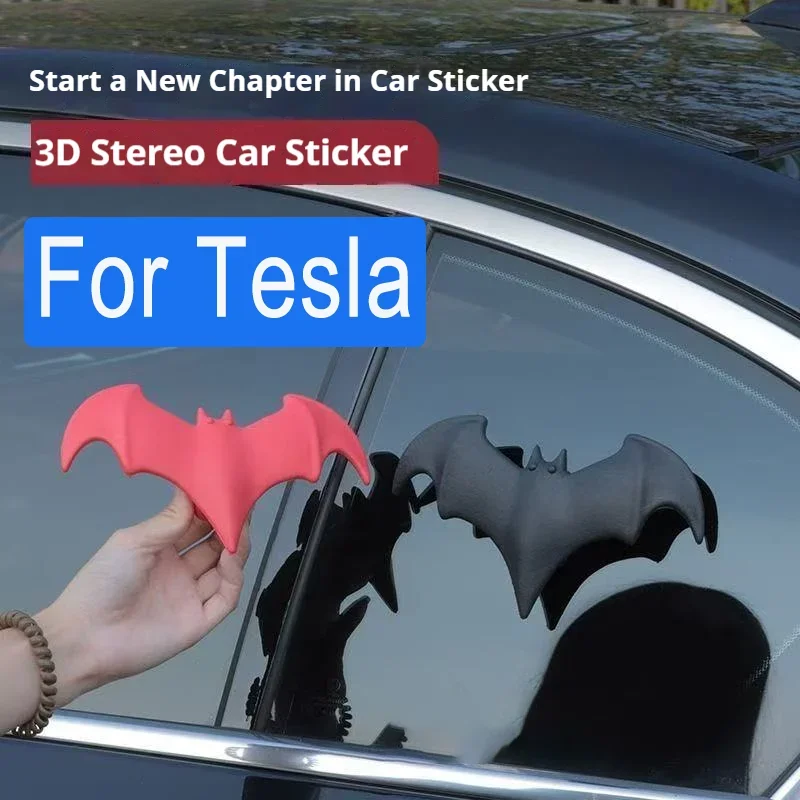 For Tesla model 3 X Y S Cybertruck Cybercab Robovan 3D Bat Stereo Car Sticker Car Roof Decoration Waterproof Auto Styling Decal