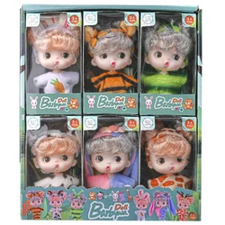 6Pcs Lifelike Reborn Baby Doll Mini Baby Doll Set with Clothes Cute Silicone Girl Toy for Birthday Christmas Gift