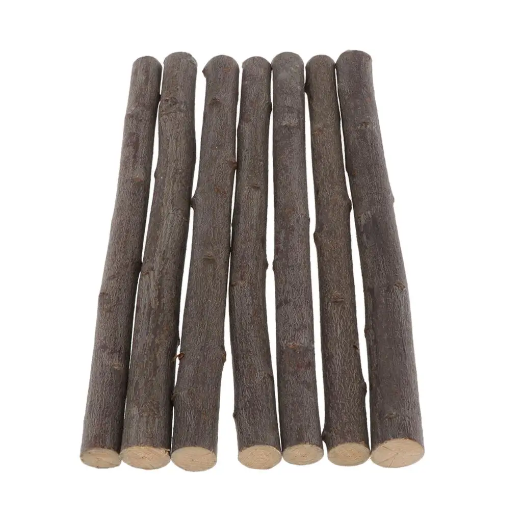 7pcs Wood Log Sticks 12 Inch Long 0.6-1 Inch in Diameter for Photo Props Driftwood Tree Branch Twig Embellishments