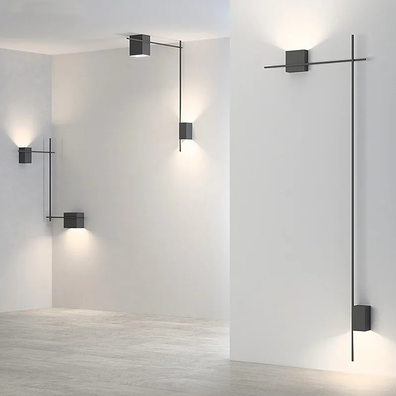 

Modern Simple Line Long Strip Wall Lamp Living Room Background Wall Sconce Hotel Corridor Bedside Flats Stairs Wall Light Fixtur