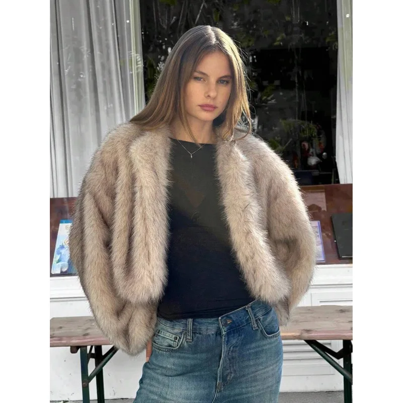 

Куртка с мягким меховым воротником из искусственной кожи, женская, весенняя, без бренда, доступна в магазинах