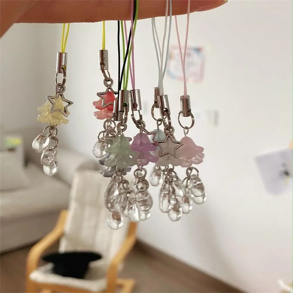 Phone Lanyard Y2k Phone Charm Phonestraps Beaded Keychain Star Jellyfish Pendant Fairy Core Glass Phone Chain Strap