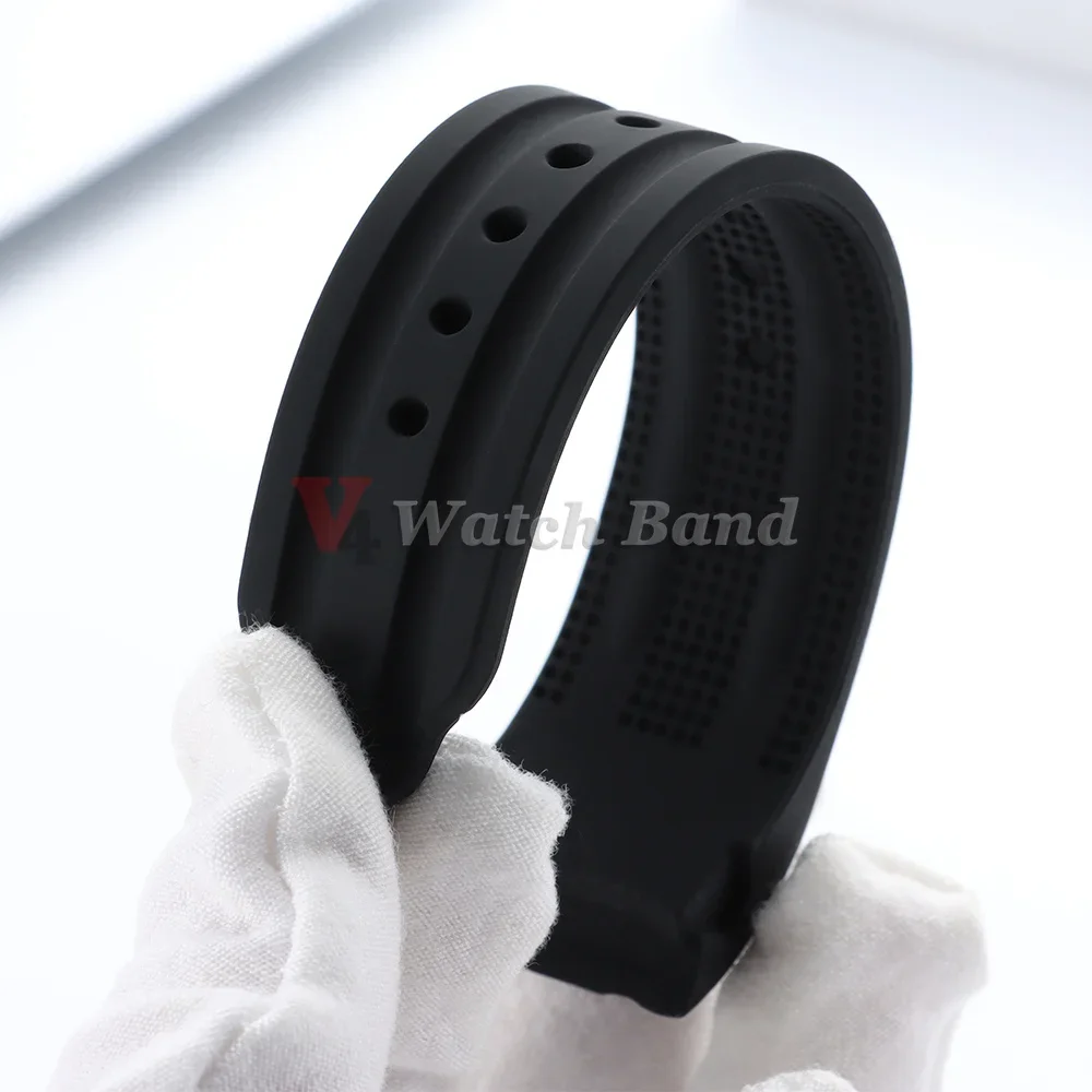 18 20 22 24mm Dickes Weiches Silikon-Gummi Gebogenes Armband mit Gebogenem Ende Silikon-Uhrenarmband Sport Wasserdichtes Handgelenkband Zubehör – Detail 9