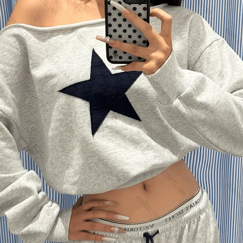 

Европейский и американский High Street хип-хоп рок универсальный сексуальный пикантный топ для девочек модный стиль топ с наклонными плечами и длинными рукавами эмо