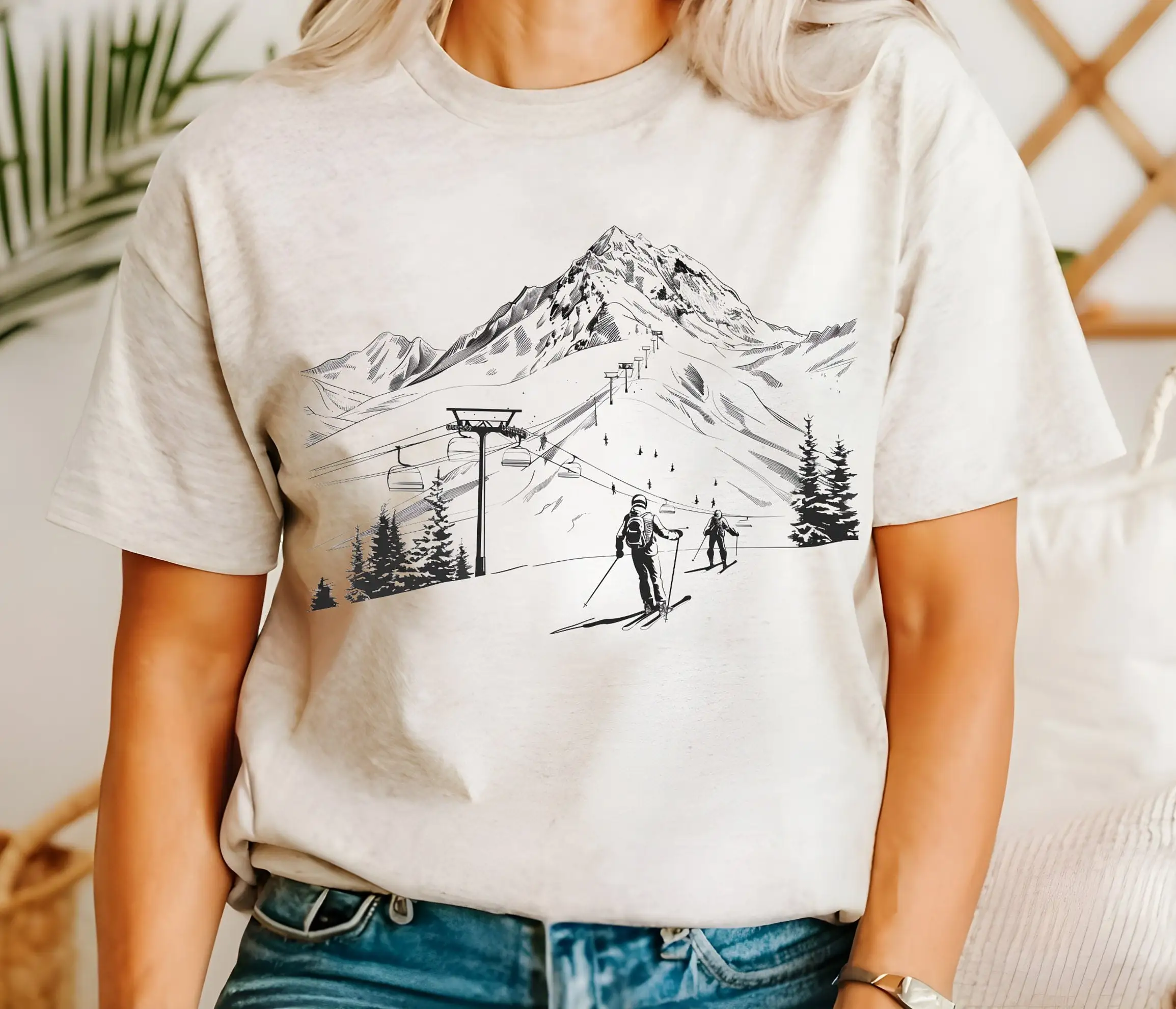 Skiing T Shirt Winter Sports Snow Apres Ski Moutanins Outdoors Nature Hiking Camping Biking Outside Out Of Office