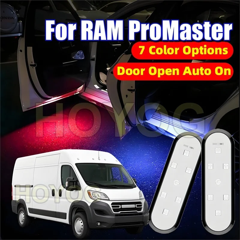 Fit for RAM ProMaster 2014-2026 USB Rechargeable Wireless Car Door Warning Light with Automatic On/Off