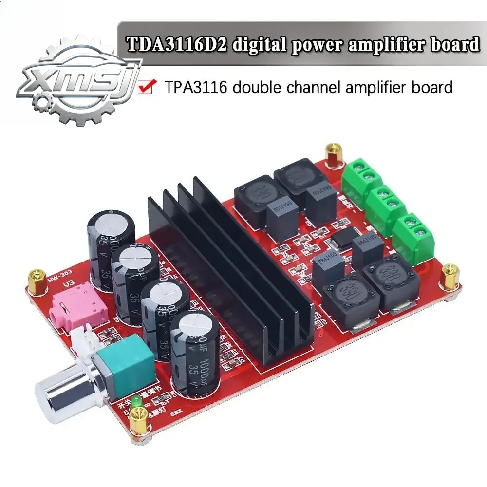 Placa amplificadora de Audio Digital de doble canal para Arduino TPA3116D2, módulo de dos canales, 100W + 100W, 12-24V, 2x100W X