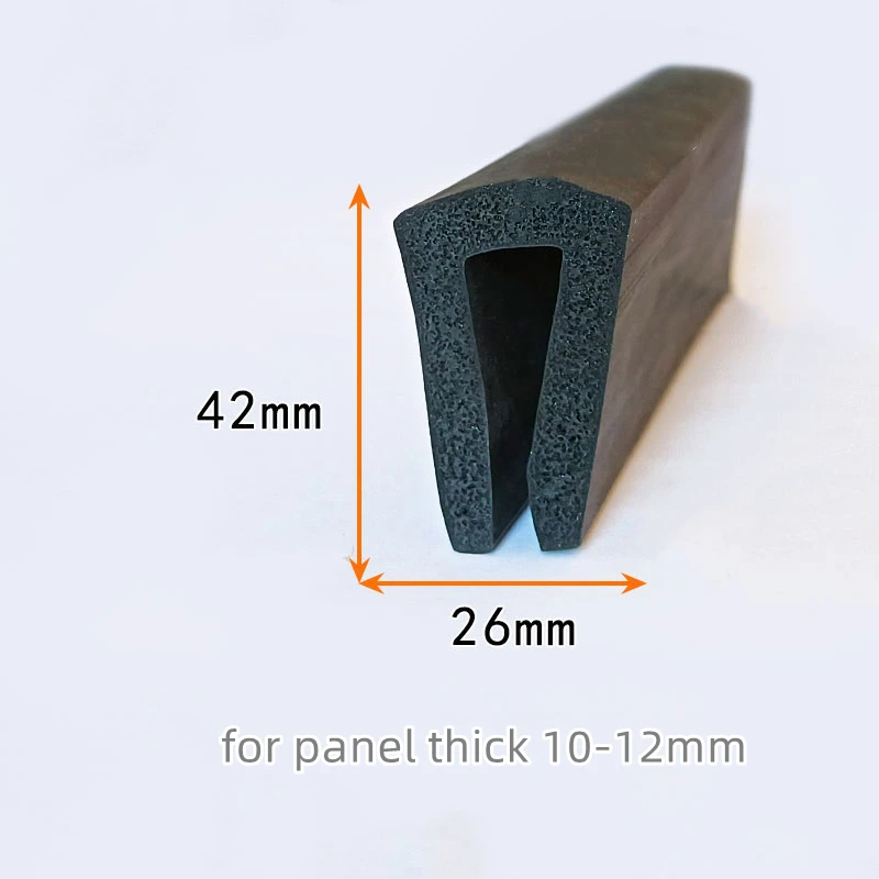 

EPDM Rubber Foam Sealing Sponge U Strip Glass Metal Car Wood Panel Edge Encloser Shield 10x19mm Black