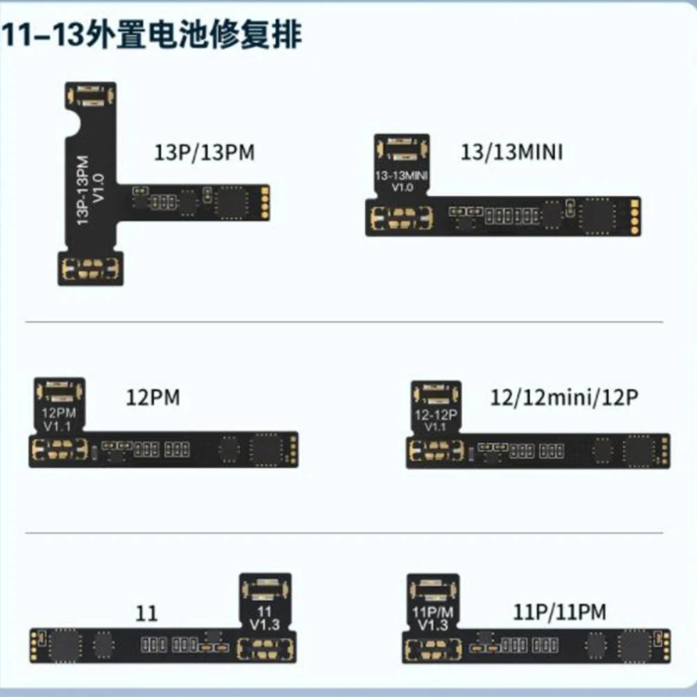 JCID JC Battery Tag-on Flex For iPhone 14 13 12 11 Pro Max Mini Battery Warning Health Repair Battery External Flex Cable