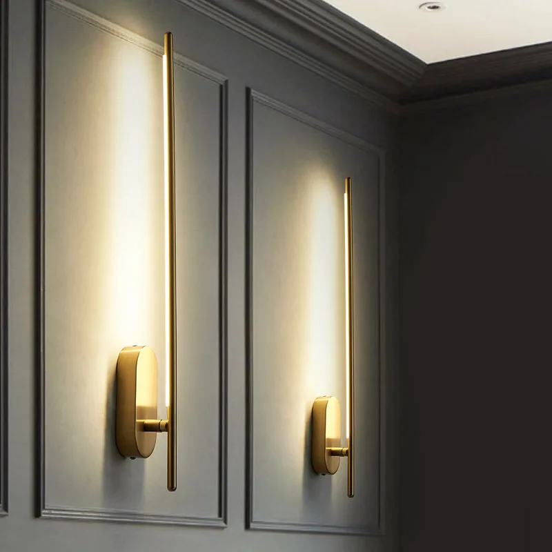 Nordic creative ultra simple long strip LED wall lamp, modern minimalist living room, bedroom, aisle wall lamp