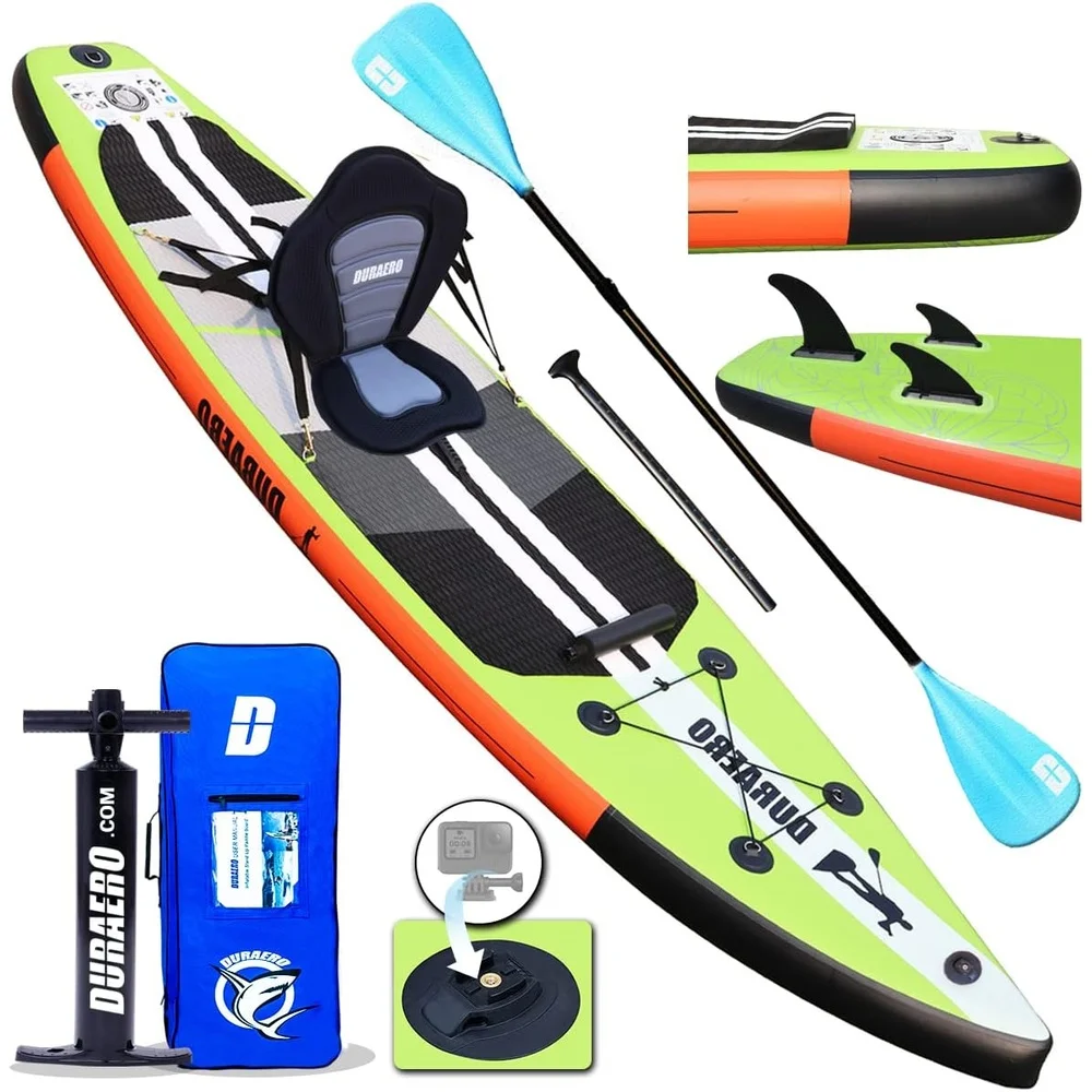 Inflatable SUP Board Set with Kajak Seat for Stand Up Paddling and Kajakfahren 330x76x15cm bis 150Kg
