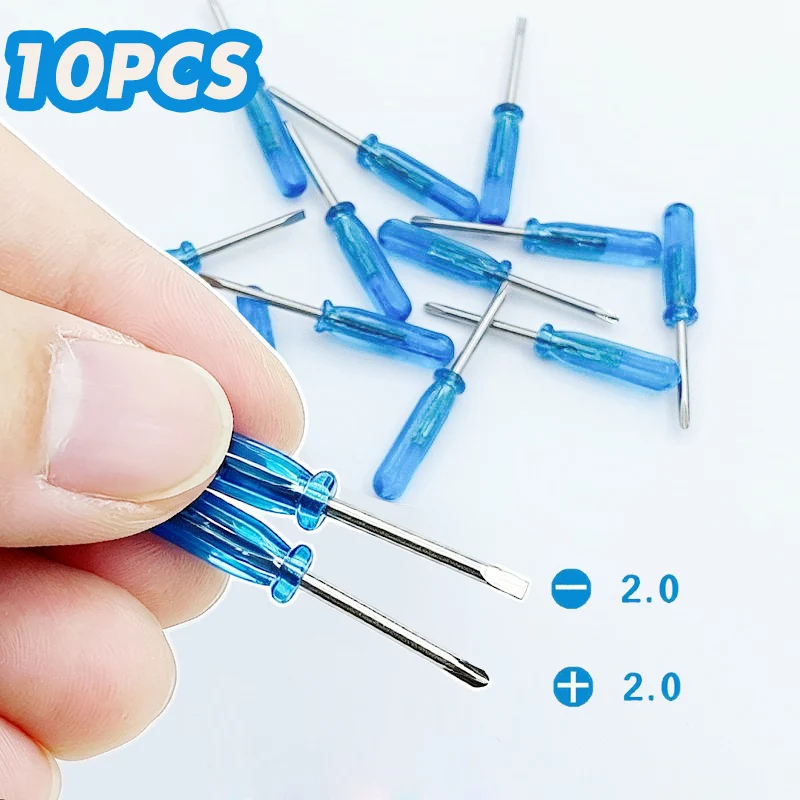 10-teiliges Mini 2mm Phillips/Schlitz-Schraubendreher-Set Kreuz-/Flachkopf-Schraubendreher für Spielzeug, Brillen, Mobiltelefone, Xbox-Reparaturwerkzeuge