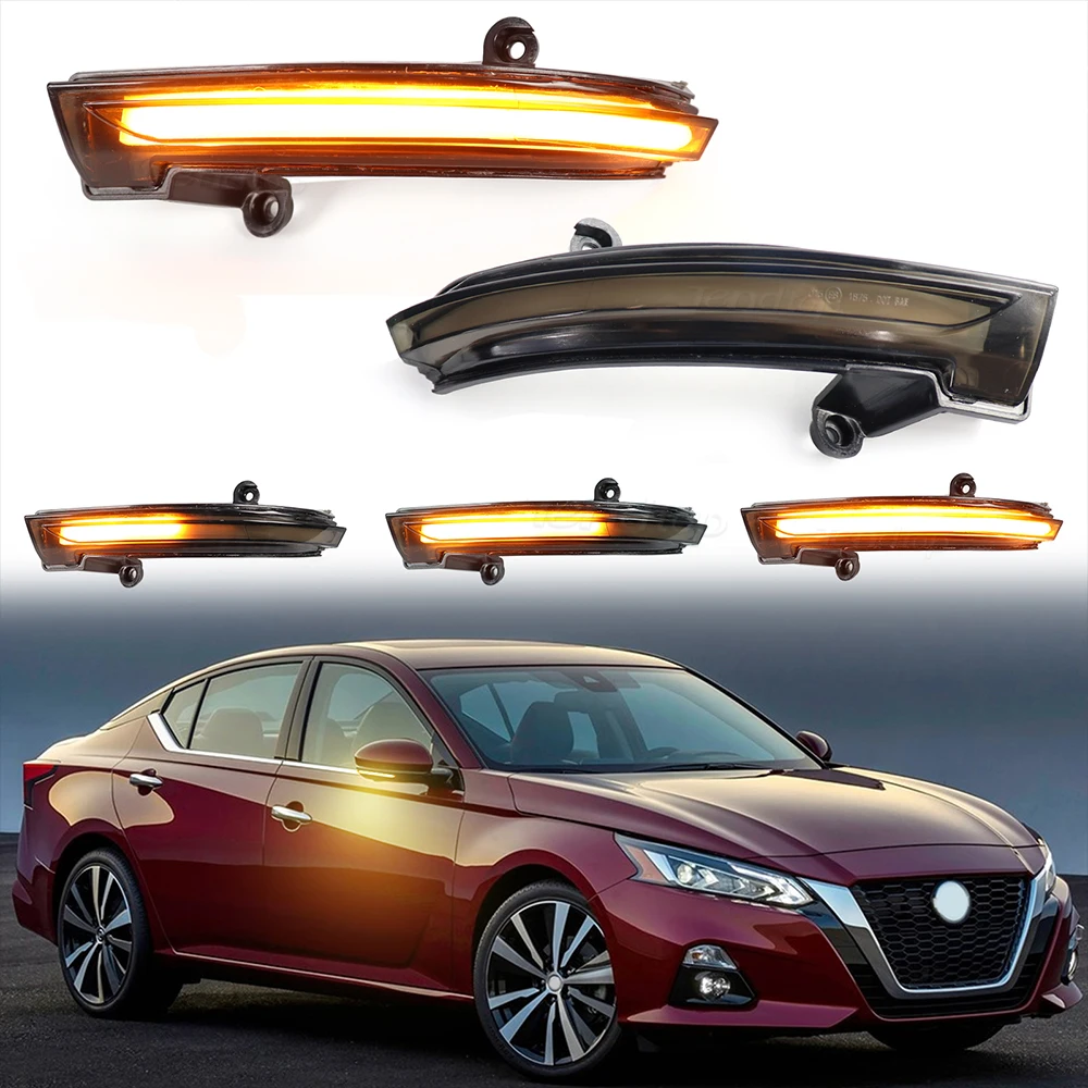 2pcs For Nissan Altima Teana 2019 2020 2021 2022 LED Side Wing Dynamic Turn Signal Light Rearview Mirror Indicator