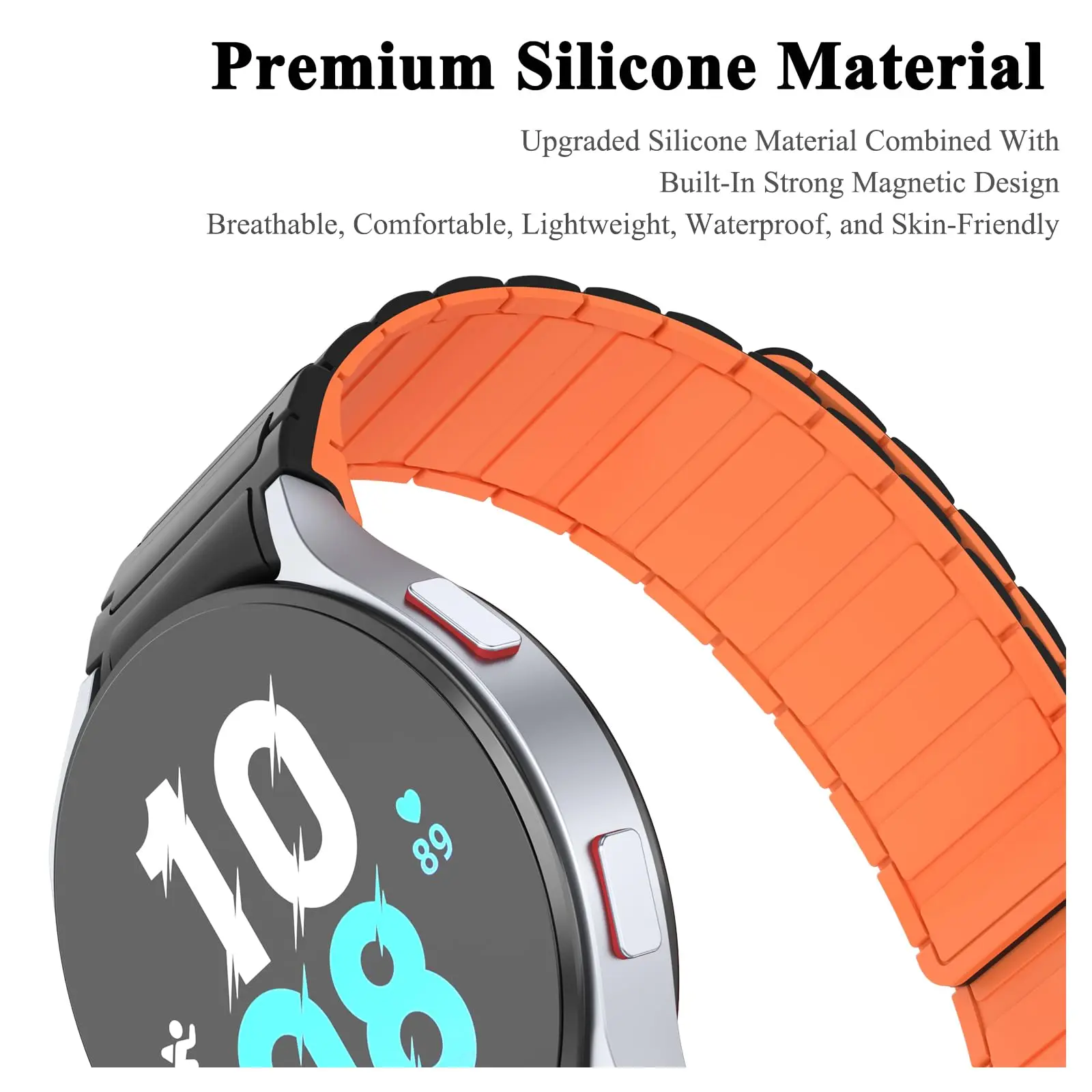 Magnetic silicone band For Samsung Galaxy Watch 7 6 5 4 Strap 40mm 44mm NO Gaps Bracelet Galaxy Watch 6 4 chassic 5 pro 46 47mm