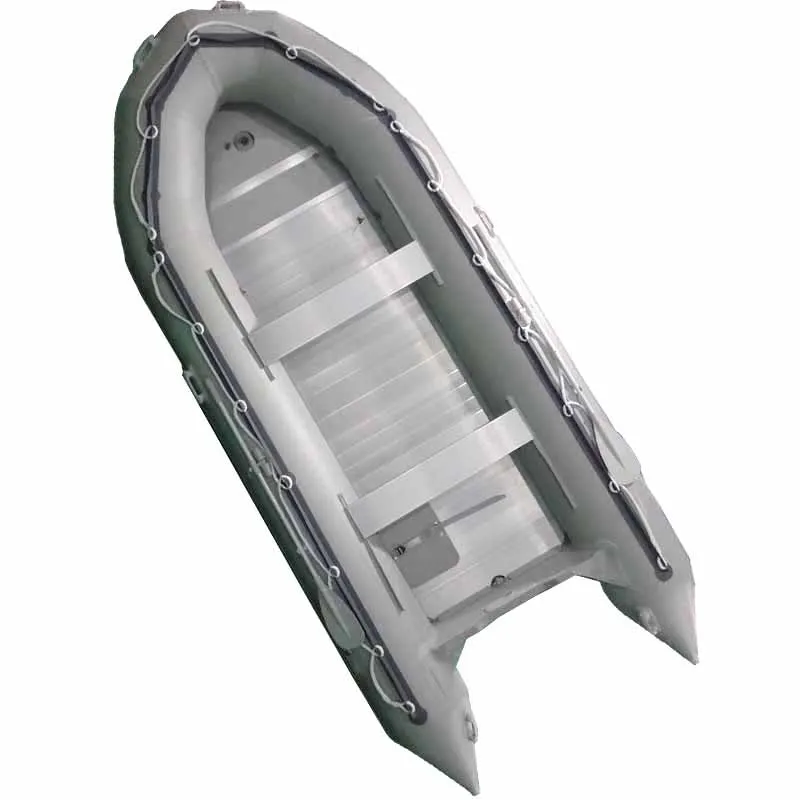 

Factory Price Inflatable Rubber Fishing Rescue Family Boat with Aluminum Floor Outboard Motor