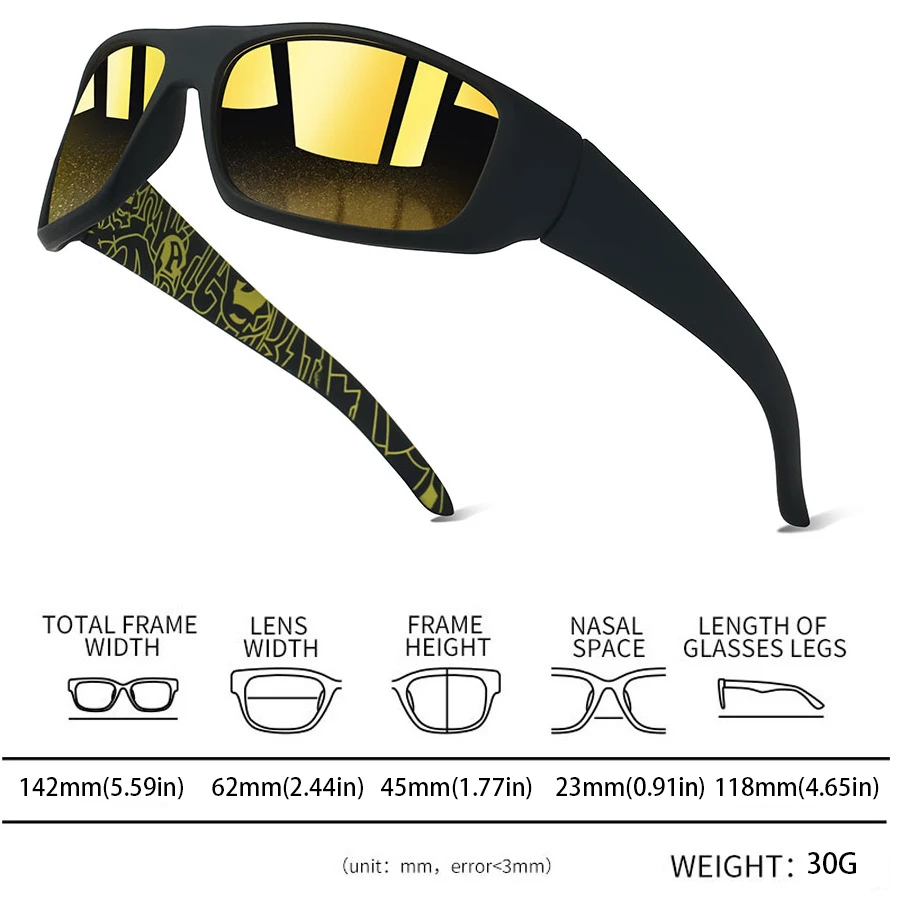 Modische Vintage-Sonnenbrille mit Kette für Männer und Frauen, zum Fahren, Angeln, Sport, Laufen, Bergsteigen, Schutzbrille – Detail 10