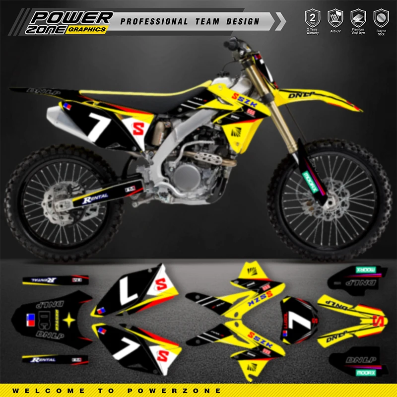 

POWERZONE Custom For 3M Off road Motorcycle Stickers For SUZUKI RMZ 250 2010-2018 Customized Graphic Number Protection Kit 04