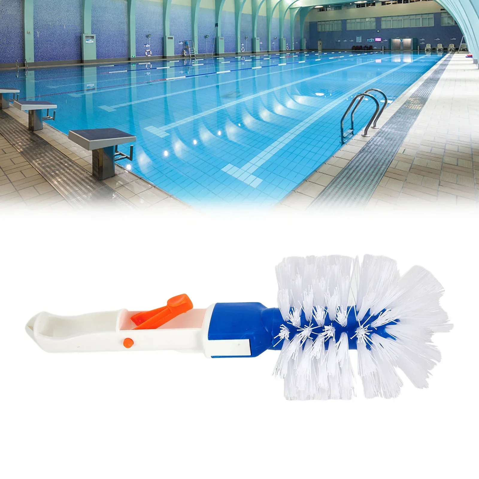 

Pool Step Cleaning Corner Brush Plastic Material Swimming Pool White+blue Easy To Install Flexible Use For Above R9Z3