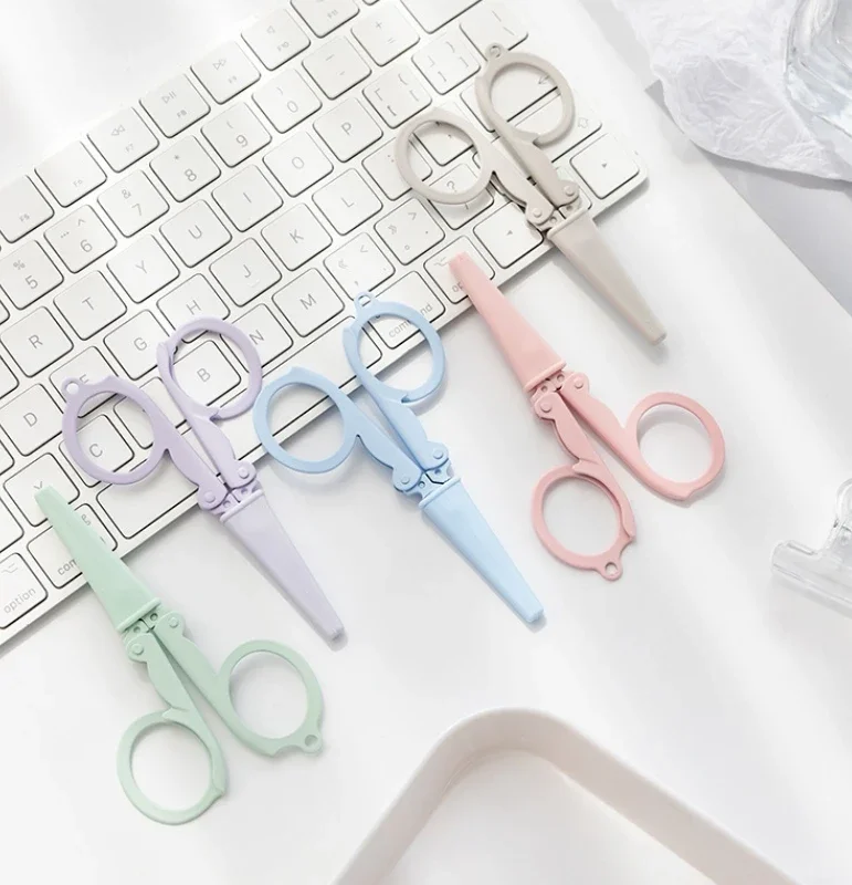 مقص صغير لطيف قابل للطي ، سكين قطع ورق موراندي ، مفتاح مظاريف محمول ، أدوات فنية يدوية الصنع ، لوازم مدرسية ومكتبية #4