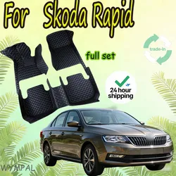 Car Floor Mats For Skoda Rapid 2013 2014 2015 2016 2017 2018 2019 2020 Custom Auto Foot Pads Carpet Cover Interior Accessories