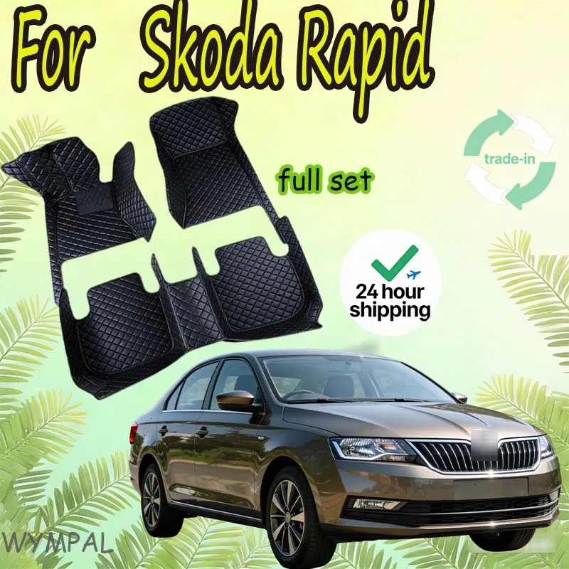 Car Floor Mats For Skoda Rapid 2013 2014 2015 2016 2017 2018 2019 2020 Custom Auto Foot Pads Carpet Cover Interior Accessories