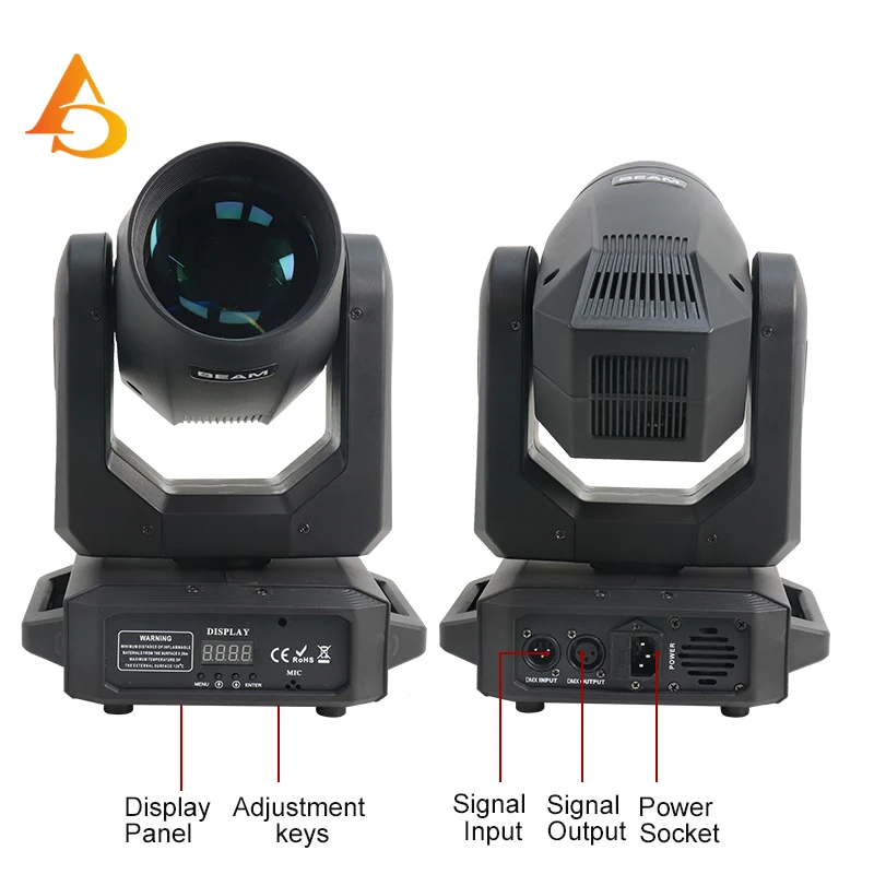 LED 200W Moving Head Light Beam Spot 6+12 Rotating Prisms 12 Gobos 8+6Color Rainbow Effect For Wedding DJ Disco  Party Show